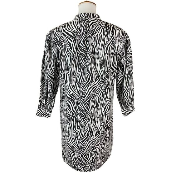 THML Zebra Print Tunic Dress XS Bold Animal Print Statement Modern Chic - Picture 3 of 5
